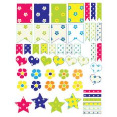 flower-themed planning stickers