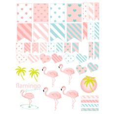 flamingo-themed planning stickers