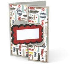 a2 flip flap card scalloped label