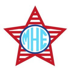 stripe star monogram frame