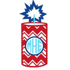 chevron firecracker monogram frame