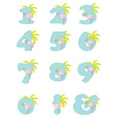 flamingo-themed numbers