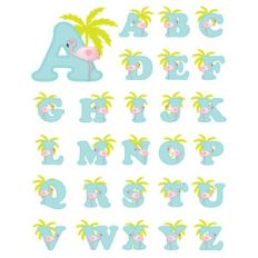 flamingo-themed alphabet