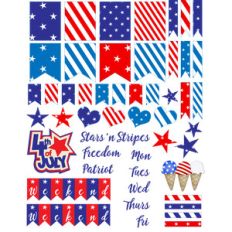 4th of july, patriotic planning stickers