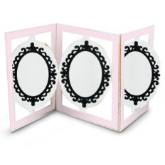 accordion card oval frame