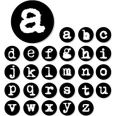 typewriter alphabets - small letters