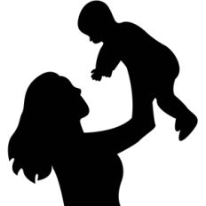 mother and child silhouette