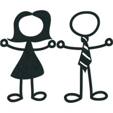 stick figures - man and woman