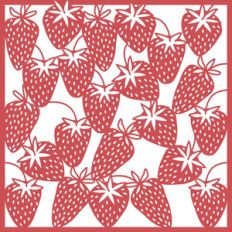 strawberry 12x12 page, background or stencil