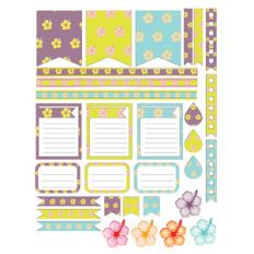 hibiscus-themed planning stickers