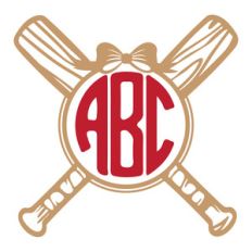 girls baseball monogram