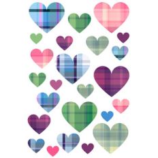 plaid heart stickers