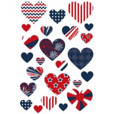 4th of july heart stickers