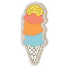 triple ice cream cone card