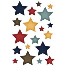 patriotic plaid star stickers