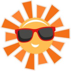 sun with sunglasses