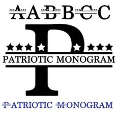 pn patriotic monogram banner