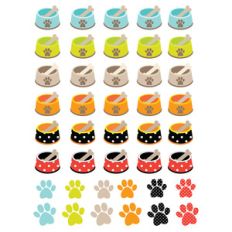 dog dish and paws planning stickers
