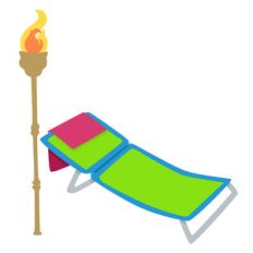 lawn chair and tiki torch