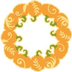 circle of swirly pumpkins