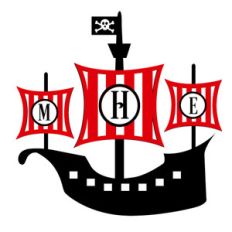 pirate ship monogram frame