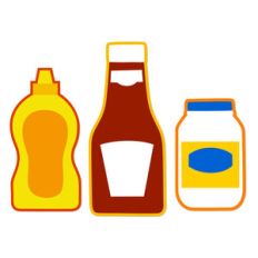 ketchup, mustard and mayonnaise