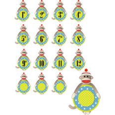 monkey birthday stickers