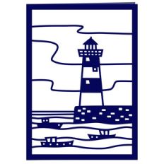 lighthouse papercut card