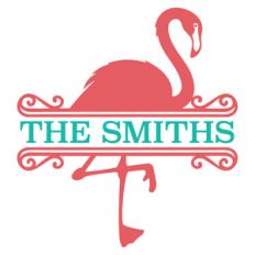 split flamingo monogram
