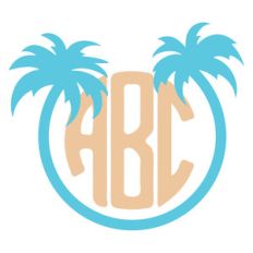 palm tree monogram frame