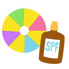 beach ball and sunscreen