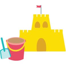 sand castle and toys