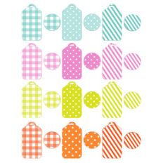 patterned tags and stickers