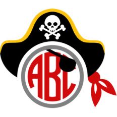 pirate hat monogram