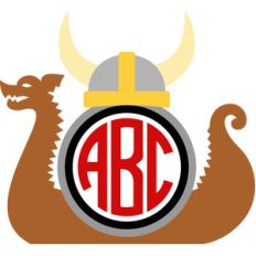 viking ship monogram