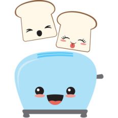 happy toaster and toast