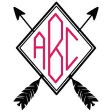arrows diamond monogram frame