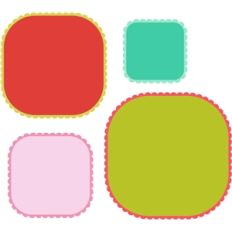 8 piece scalloped large round corner square set
