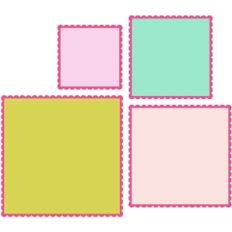 8 piece scalloped square and mat set