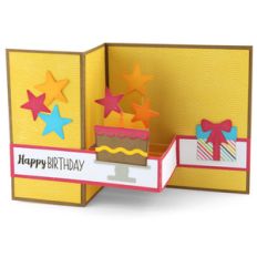 pop up box card birthday cake