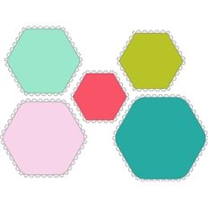 10 piece hexagon stamp edged set