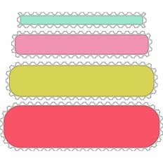 8 oblong round corner stamp edged rectagles