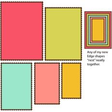 10 mini scalloped edge rectangle set 1