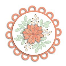layered scallop floral tag
