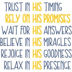 trust in his timing