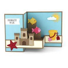 pop up box card beach