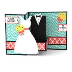 pop up box card wedding couple