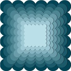 nested scalloped squares frames tags