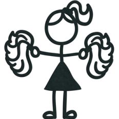 stick figures - cheerleader