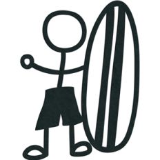 stick figures - surfer
